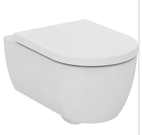 KOMPLEKTAS 3in1 - Ideal Standard Blend Curve pakabinamas klozetas su TECEprofil WC rėmu ir juodu matiniu mygtuku