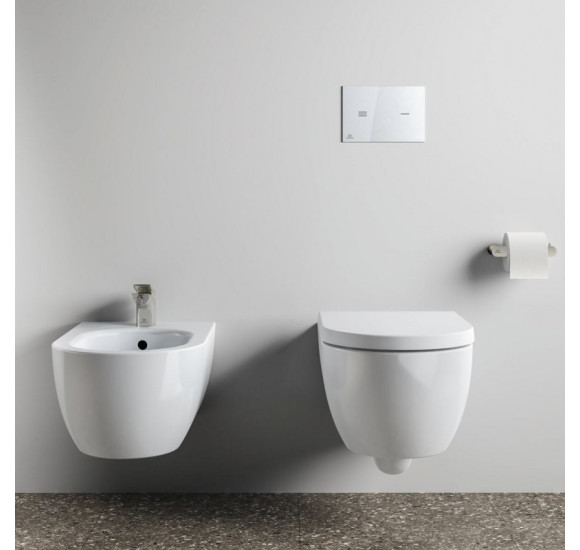 KOMPLEKTAS 3in1 - Ideal Standard Blend Curve pakabinamas klozetas su TECEprofil WC rėmu ir juodu matiniu mygtuku