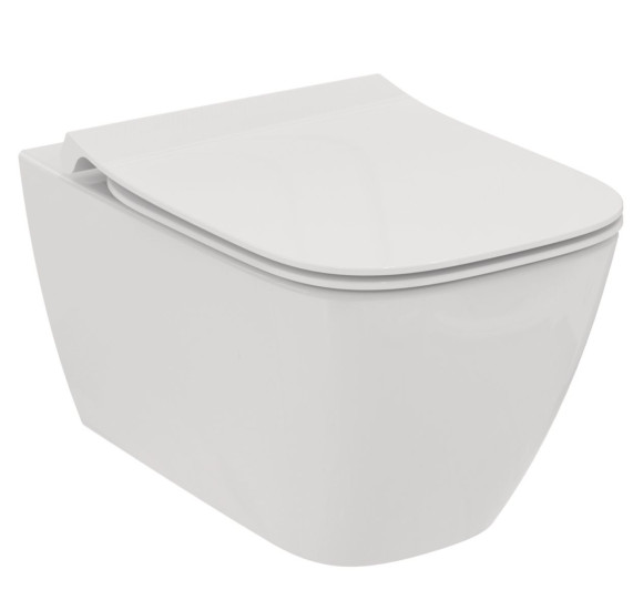 KOMPLEKTAS 3in1 - Ideal Standard i.life B pakabinamas unitazas "Rimless" su su TECEprofil WC rėmu ir chromo spalvos mygtuku