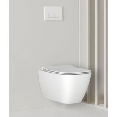 KOMPLEKTAS 3in1 - Ideal Standard i.life B pakabinamas unitazas "Rimless" su su TECEprofil WC rėmu ir chromo spalvos mygtuku