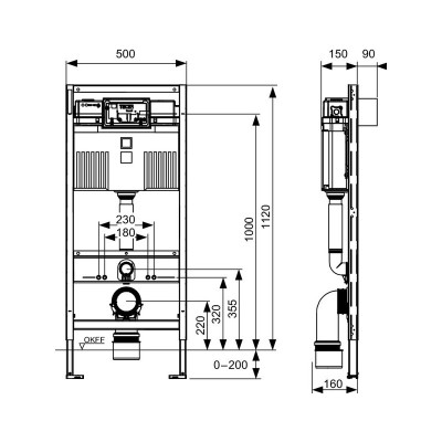 KOMPLEKTAS 3in1 - Ideal Standard i.life B pakabinamas unitazas "Rimless" su su TECEprofil WC rėmu ir chromo spalvos mygtuku