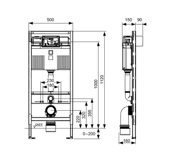KOMPLEKTAS 3in1 - Ideal Standard i.life B pakabinamas unitazas "Rimless" su su TECEprofil WC rėmu ir chromo spalvos mygtuku