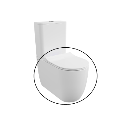 KOMPLEKTAS 3in1 - Bocchi Venezia Rimless pastatomo klozeto puodas su vandens nuleidimo bakeliu ir Soft-Close dangčiu