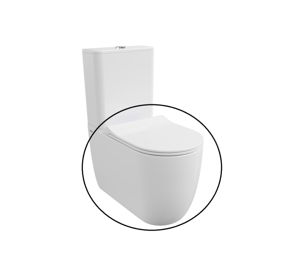 KOMPLEKTAS 3in1 - Bocchi Venezia Rimless pastatomo klozeto puodas su vandens nuleidimo bakeliu ir Soft-Close dangčiu