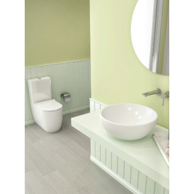 KOMPLEKTAS 3in1 - Bocchi Venezia Rimless pastatomo klozeto puodas su vandens nuleidimo bakeliu ir Soft-Close dangčiu