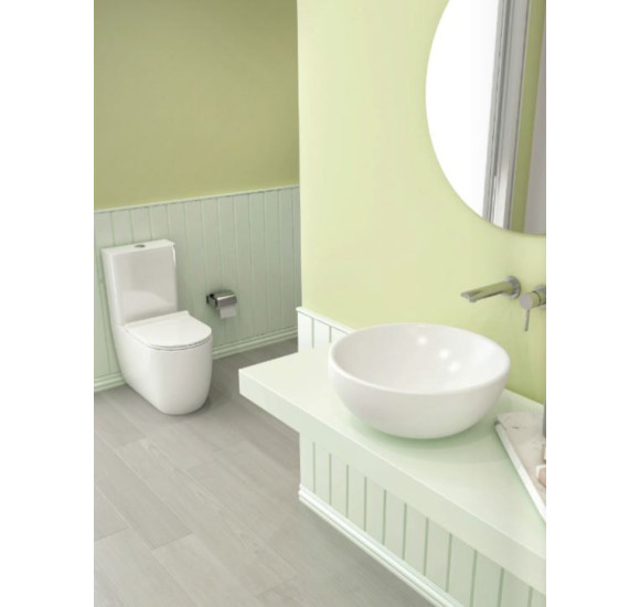 KOMPLEKTAS 3in1 - Bocchi Venezia Rimless pastatomo klozeto puodas su vandens nuleidimo bakeliu ir Soft-Close dangčiu