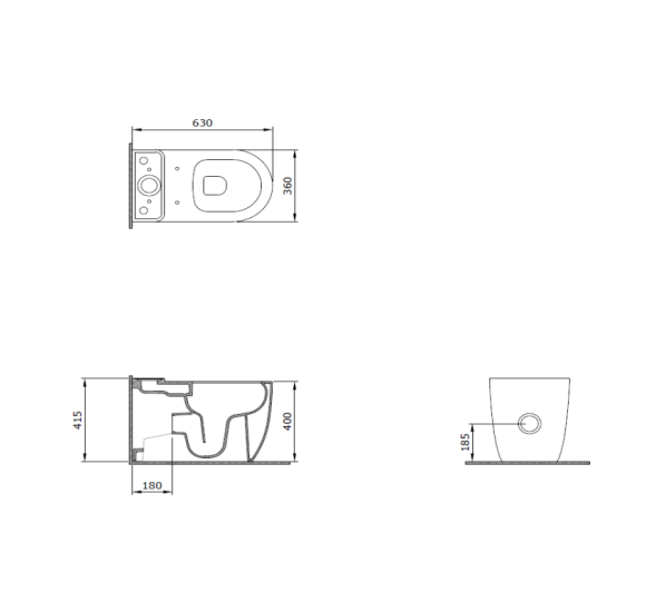 KOMPLEKTAS 3in1 - Bocchi Venezia Rimless pastatomo klozeto puodas su vandens nuleidimo bakeliu ir Soft-Close dangčiu