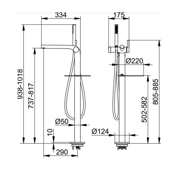 Keuco Edition 400 laisvai statomas vonios maišytuvas, pasirinkite spalvą