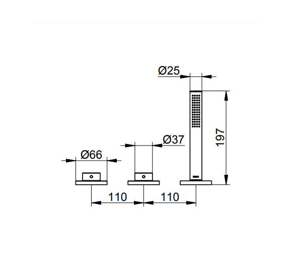 Keuco Edition 400 trijų dalių vonios maišytuvas, pasirinkite spalvą