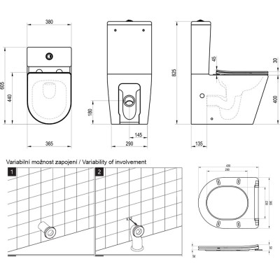 Ravak Elegant Pastatomas klozetas su Soft-Close dangčiu