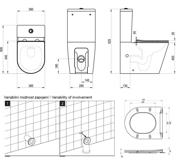 Ravak Elegant Pastatomas klozetas su Soft-Close dangčiu
