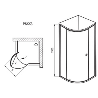 Dušo kabina Ravak PSKK3 - 90 cm