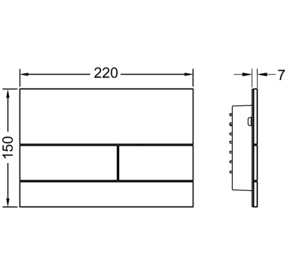 TECEsquare II stiklinis vandens nuleidimo klavišas, pasirinkite spalvą