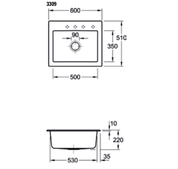 IŠPARDAVIMAS. Villeroy & Boch Subway 60 S keraminė plautuvė grafito spalvos, 330901i4