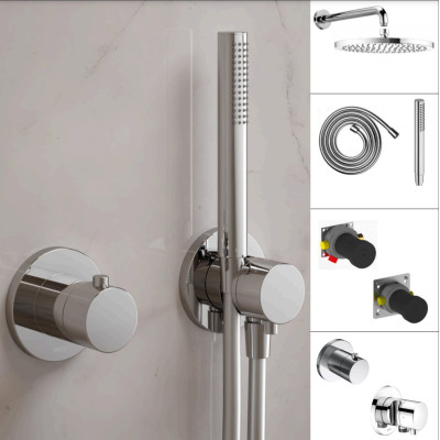 KEUCO IXMO Termostatinė, potinkinė dušo sistema, chromo spalvos