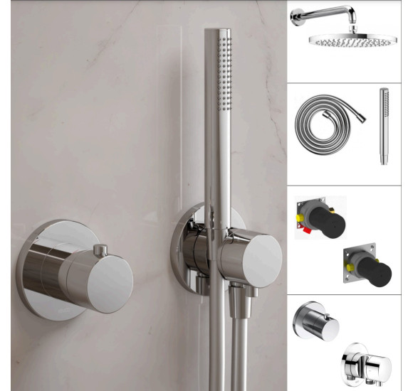 KEUCO IXMO Termostatinė, potinkinė dušo sistema, chromo spalvos