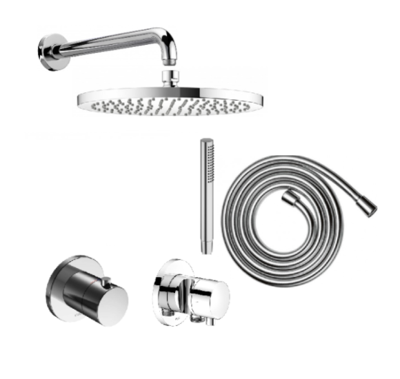 KEUCO IXMO Termostatinė, potinkinė dušo sistema, chromo spalvos