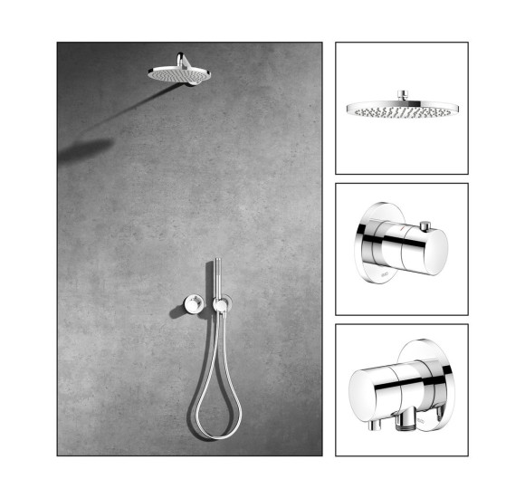KEUCO IXMO Termostatinė, potinkinė dušo sistema, chromo spalvos