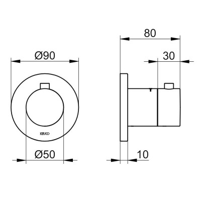 KEUCO IXMO Termostatinė, potinkinė dušo sistema, chromo spalvos