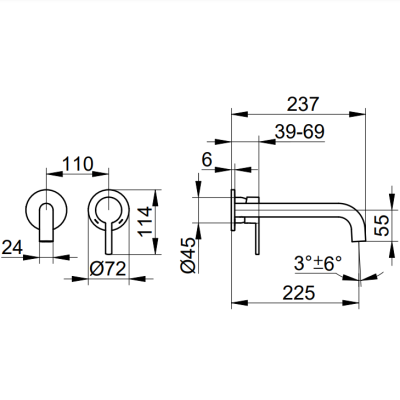 Keuco Plan Blue praustuvo maišytuvas 225 mm, pasirinkite spalvą