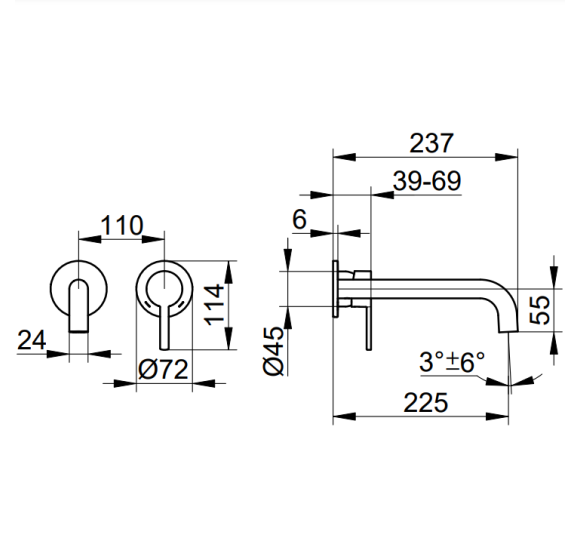 Keuco Plan Blue praustuvo maišytuvas 225 mm, pasirinkite spalvą