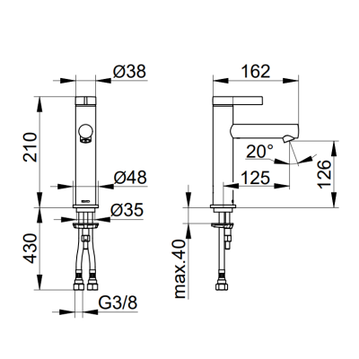 Keuco IXMO Pure 130 praustuvo maišytuvas, pasirinkite spalvą