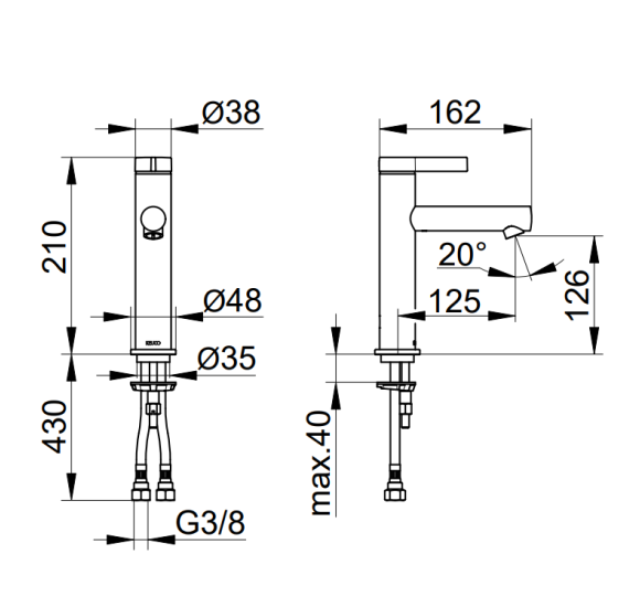 Keuco IXMO Pure 130 praustuvo maišytuvas, pasirinkite spalvą