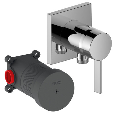 Keuco IXMO solo potinkinio dušo maišytuvo komplektas, su žarnos išvestimi ir kvadratine apdaila