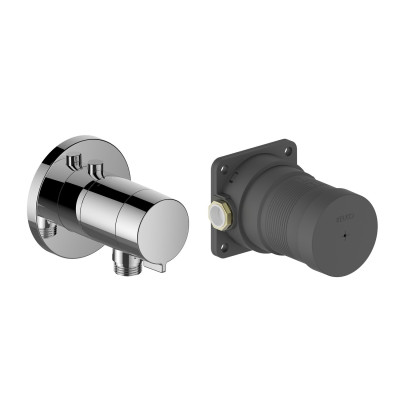 Keuco IXMO solo potinkinio termostatinio dušo maišytuvo komplektas, su žarnos išvestimi ir apvalia apdaila