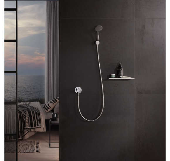 Keuco IXMO solo potinkinio termostatinio dušo maišytuvo komplektas, su žarnos išvestimi ir apvalia apdaila