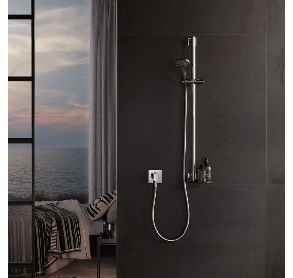 Keuco IXMO solo potinkinio termostatinio dušo maišytuvo komplektas, su žarnos išvestimi ir kvadratine apdaila