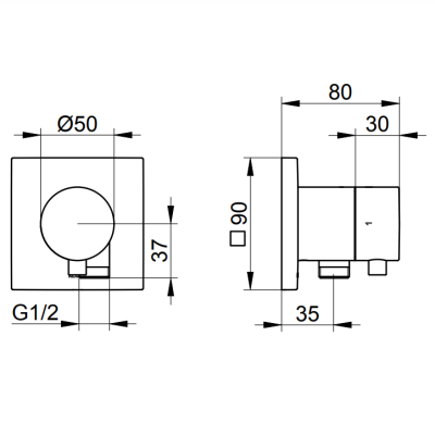 Keuco IXMO dviejų krypčių ir stop diverteris su dušo žarnos išvestimi, pasirinkite spalvą