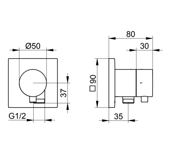 Keuco IXMO dviejų krypčių ir stop diverteris su dušo žarnos išvestimi, pasirinkite spalvą