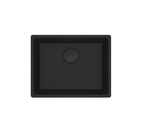 KOMPLEKTAS 3in1 - Franke Active L maišytuvas su ištraukiamu dušeliu, granitine plautuve ir sifonu, juodos matinės spalvos