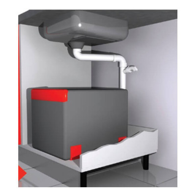 KOMPLEKTAS 3in1 - Franke Active L maišytuvas su ištraukiamu dušeliu, granitine plautuve ir sifonu, juodos matinės spalvos