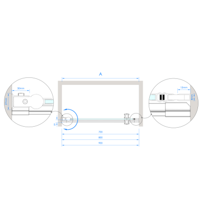 Brasta Glass Greta dušo durys, 90x200, skaidrus stiklas, pasirinkite spalvą