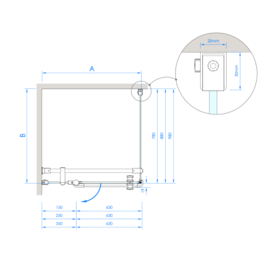 Brasta Glass Karina dušo kabina, 80x80x200, skaidrus stiklas, pasirinkite spalvą