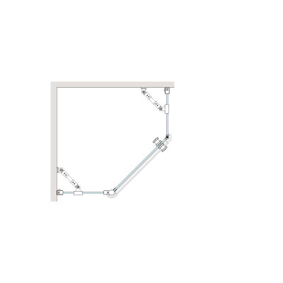 Brasta Glass Lina penkiakampė dušo kabina, 90x90x200, skaidrus stiklas, pasirinkite spalvą