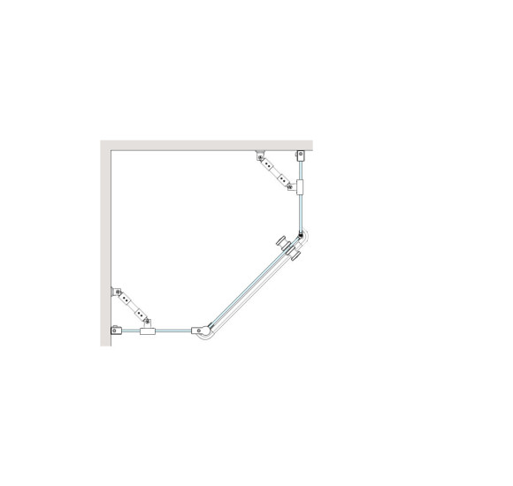 Brasta Glass Lina penkiakampė dušo kabina, 90x90x200, skaidrus stiklas, pasirinkite spalvą