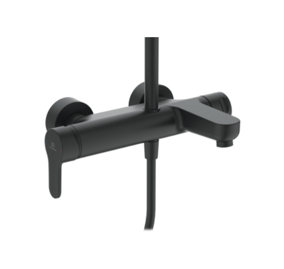 Ideal Standard Cerafine O vonios/dušo sistema juoda matinė , 20 cm apvali dušo galva