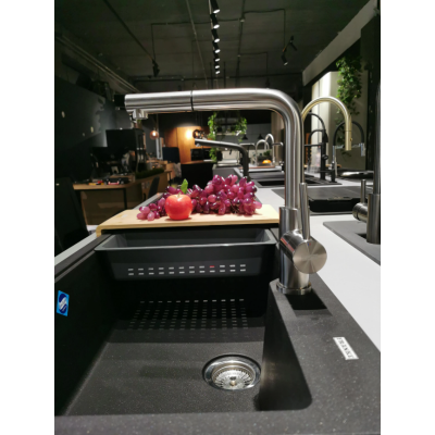 Franke Smart Glenda virtuvinis maišytuvas plautuvei, su ištraukiama žarna, nerūdijančio plieno spalvos