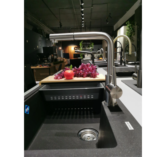 Franke Smart Glenda virtuvinis maišytuvas plautuvei, su ištraukiama žarna, nerūdijančio plieno spalvos