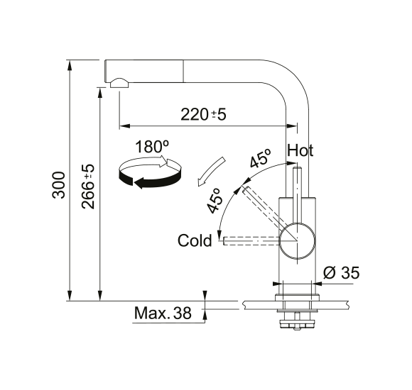Franke Smart Glenda virtuvinis maišytuvas plautuvei, su ištraukiama žarna, nerūdijančio plieno spalvos