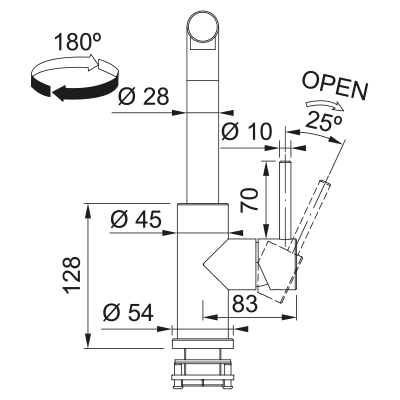 Franke Smart Glenda virtuvinis maišytuvas plautuvei, su ištraukiama žarna, nerūdijančio plieno spalvos