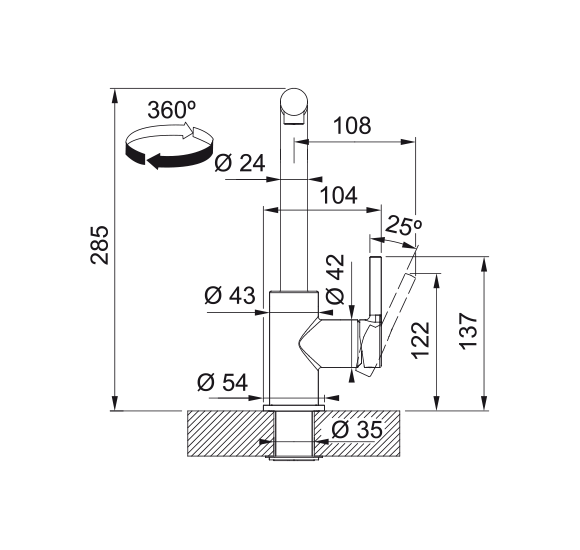 Franke Lina virtuvinis maišytuvas plautuvei, su ištraukiama žarna, pasirinkite spalvą