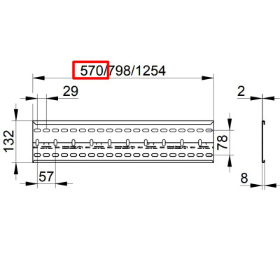 KEUCO montavimo rėmelis 570mm, potinkiniams maišytuvams montuoti