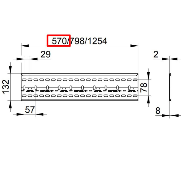 KEUCO montavimo rėmelis 570mm, potinkiniams maišytuvams montuoti