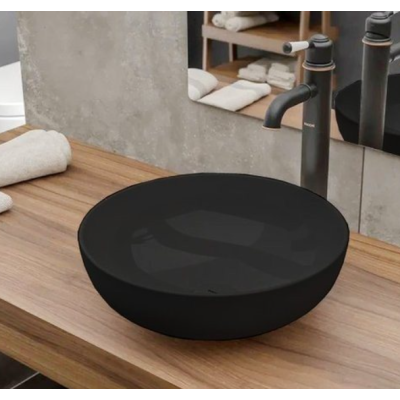 Bocchi (1494) pastatomas praustuvas 38cm skermens, juodos matinės spalvos