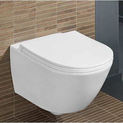 Villeroy&Boch Universo pakabinamas klozetas su "Soft Close" dangčiu, "TwistFlush" sūkurinis nuleidimas 4670T901