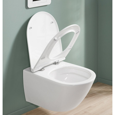 Villeroy&Boch Universo pakabinamas klozetas su "Soft Close" dangčiu, "TwistFlush" sūkurinis nuleidimas 4670T901